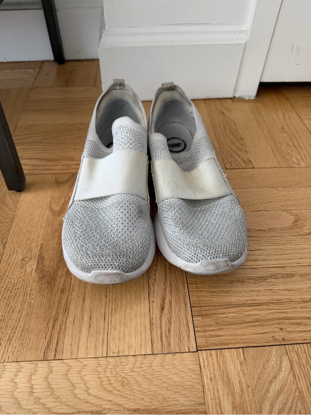 APL White metallic TECHLOOM Slip-On Knit Sneakers with Elastic Strap